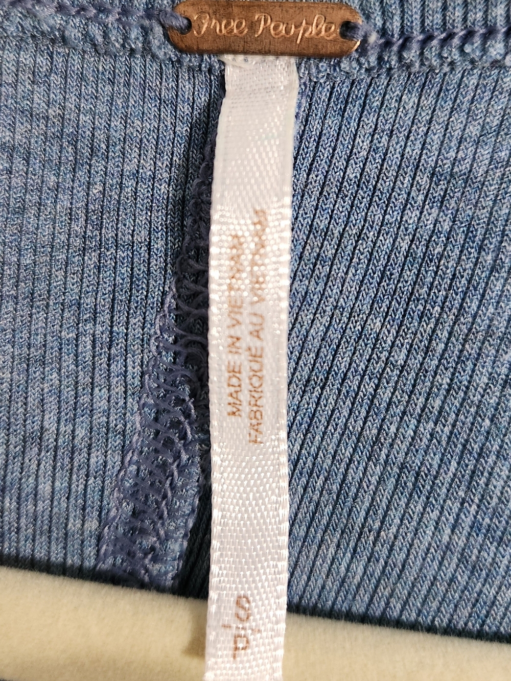 Free People Denim Blue Ribbed Tank - Picture 3 of 3